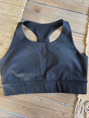 Calia Black Racerback Sports Bra with Laser Design